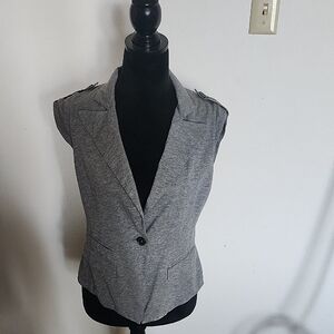 BCBG Gray Sleeveless Blazer